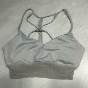 ALO Yoga Gray Women's Sports Bra with adjustable straps